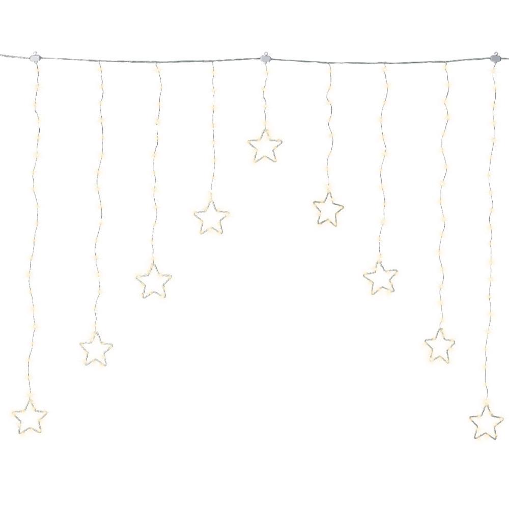 Lumineo 224 Micro-Led Curtain Light with Twinkle Effect 120 x 120cm - Silver/Warm White