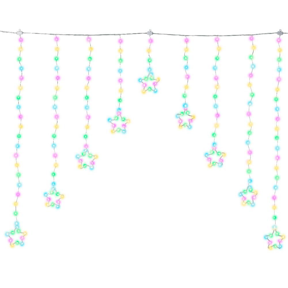 Lumineo 224 Micro-Led Curtain Light with Twinkle Effect 120 x 120cm - Silver/Soft Multi