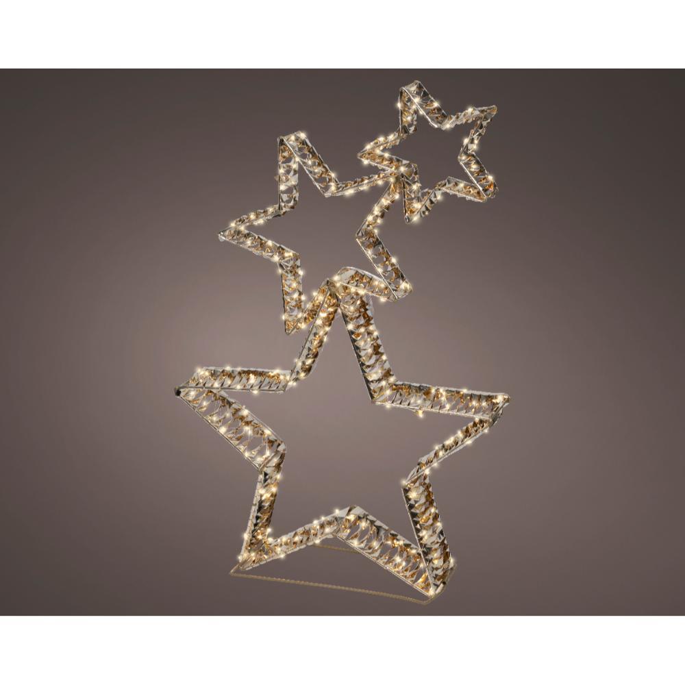 Lumineo Micro-Led Star with Flashing Effect 10 x 51 x 80cm - Gold/Warm White