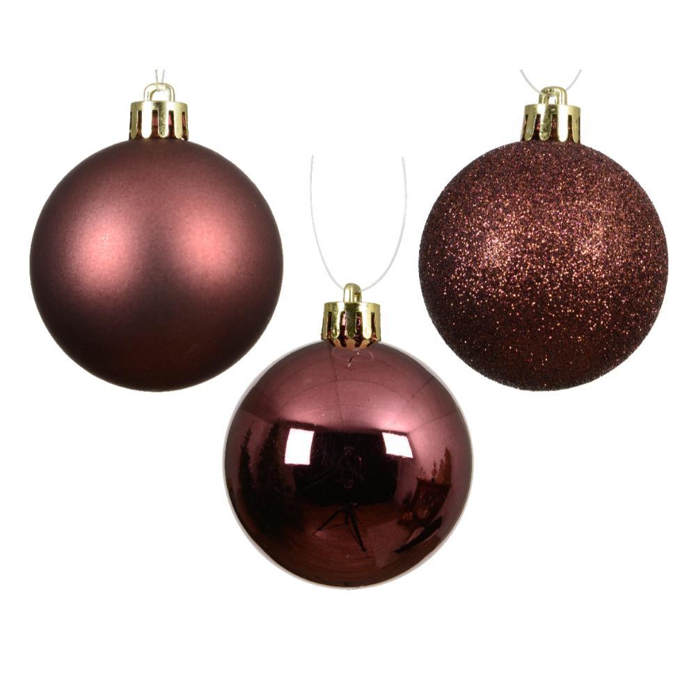 Decoris Shatterproof Baubles Box of 10pcs 6cm - Maroon