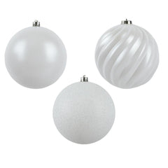 Decoris Shatterproof Baubles Box of 4pcs 14cm - Winter White