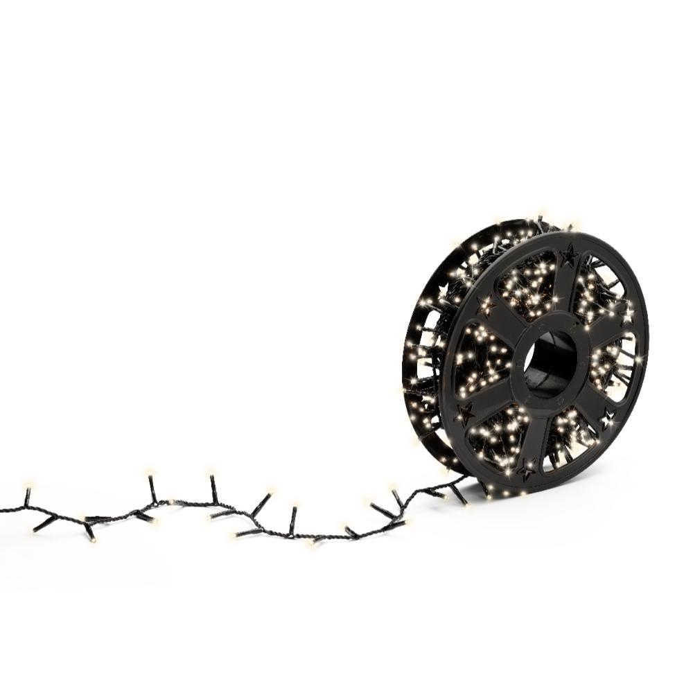 Lumineo Compact Twinkle 800 Led String Light + Reel 24m - Black/Warm White