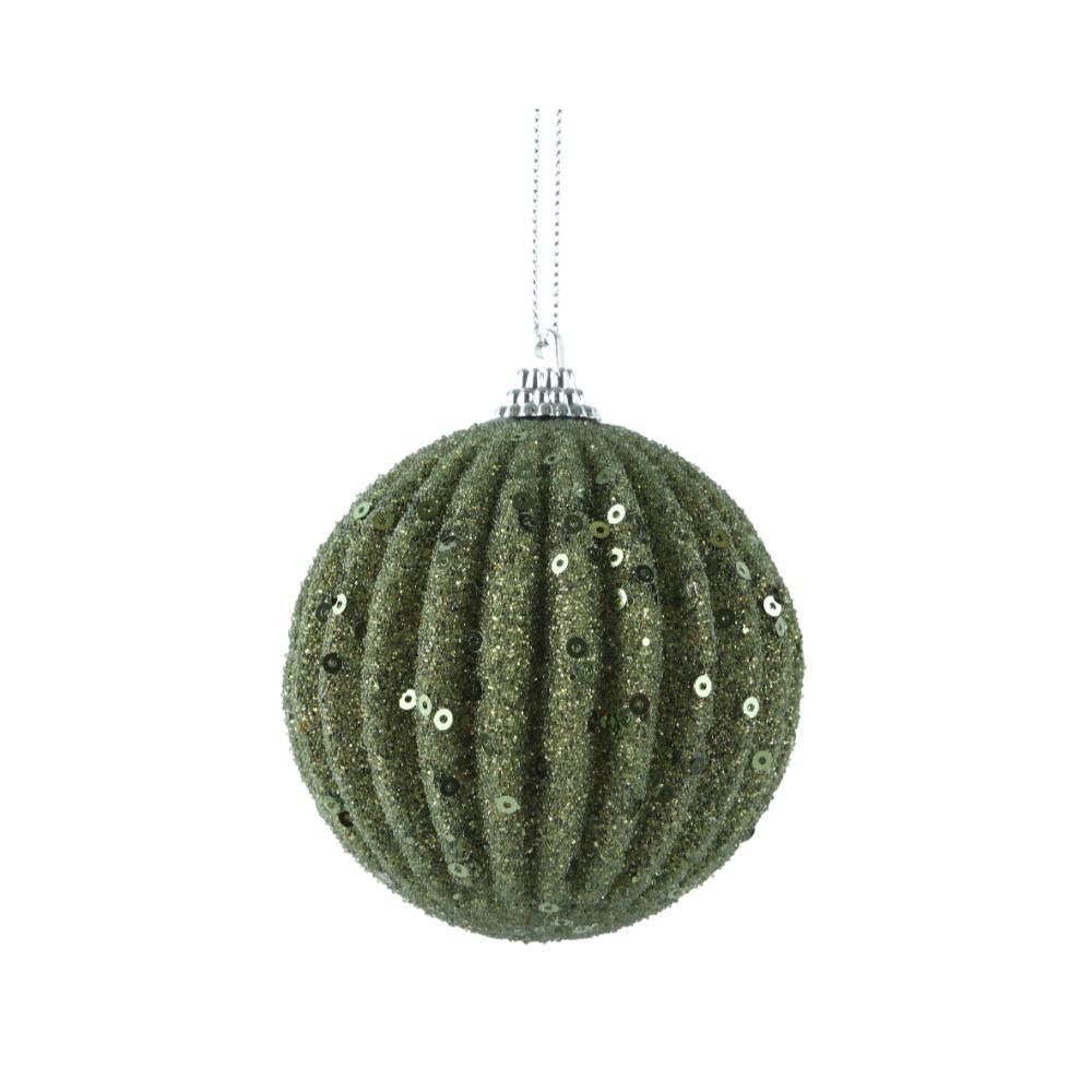 Decoris Foam Bauble 8cm - Roasemary Green