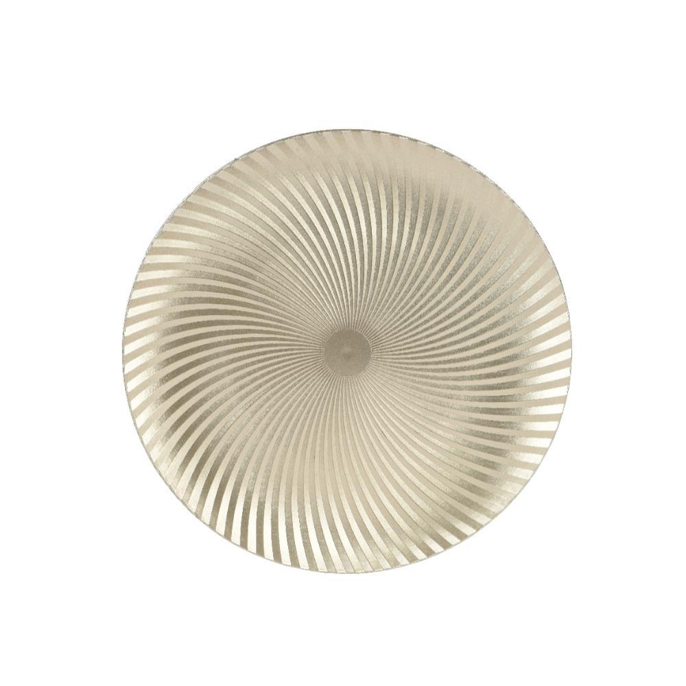 Kitchen Goods PP Deco Plate with Embossed Spin Lines 33cm - Metalic Champagne