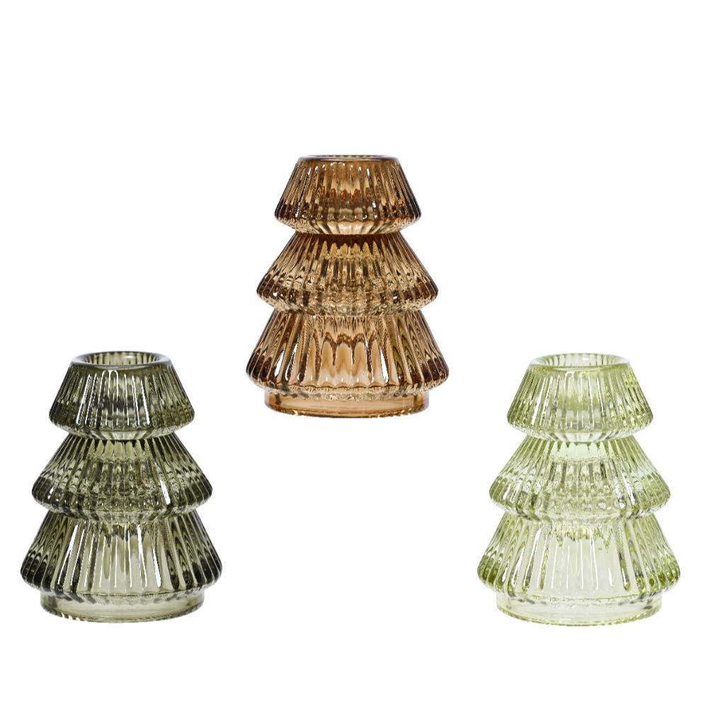 Kitchen Goods Glass Tealight Holder 8cm (3 Assorted)