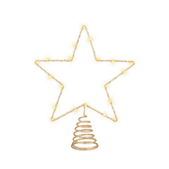 Lumineo BO Micro-Led Star Tree Topper 27cm - Gold/Classic Warm