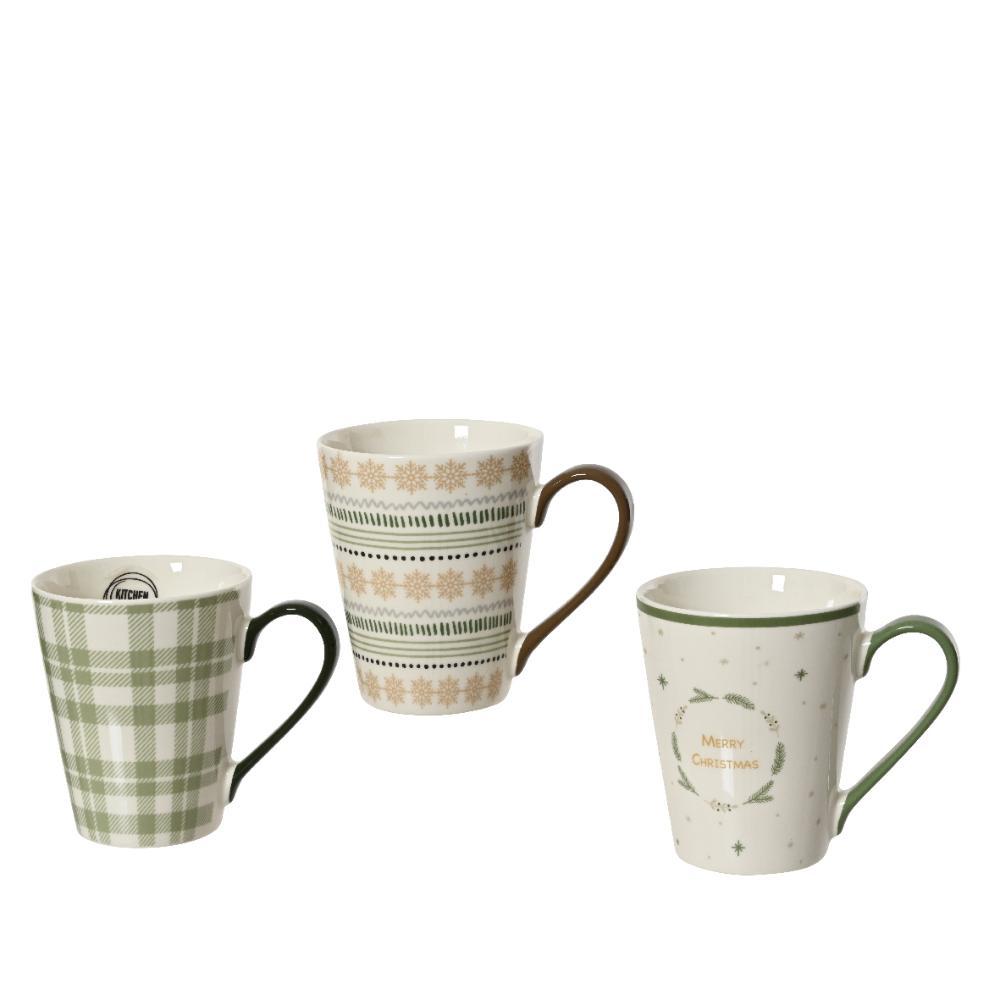 Kitchen Goods Porcelain Mug 10.6cm (3 Assorted)