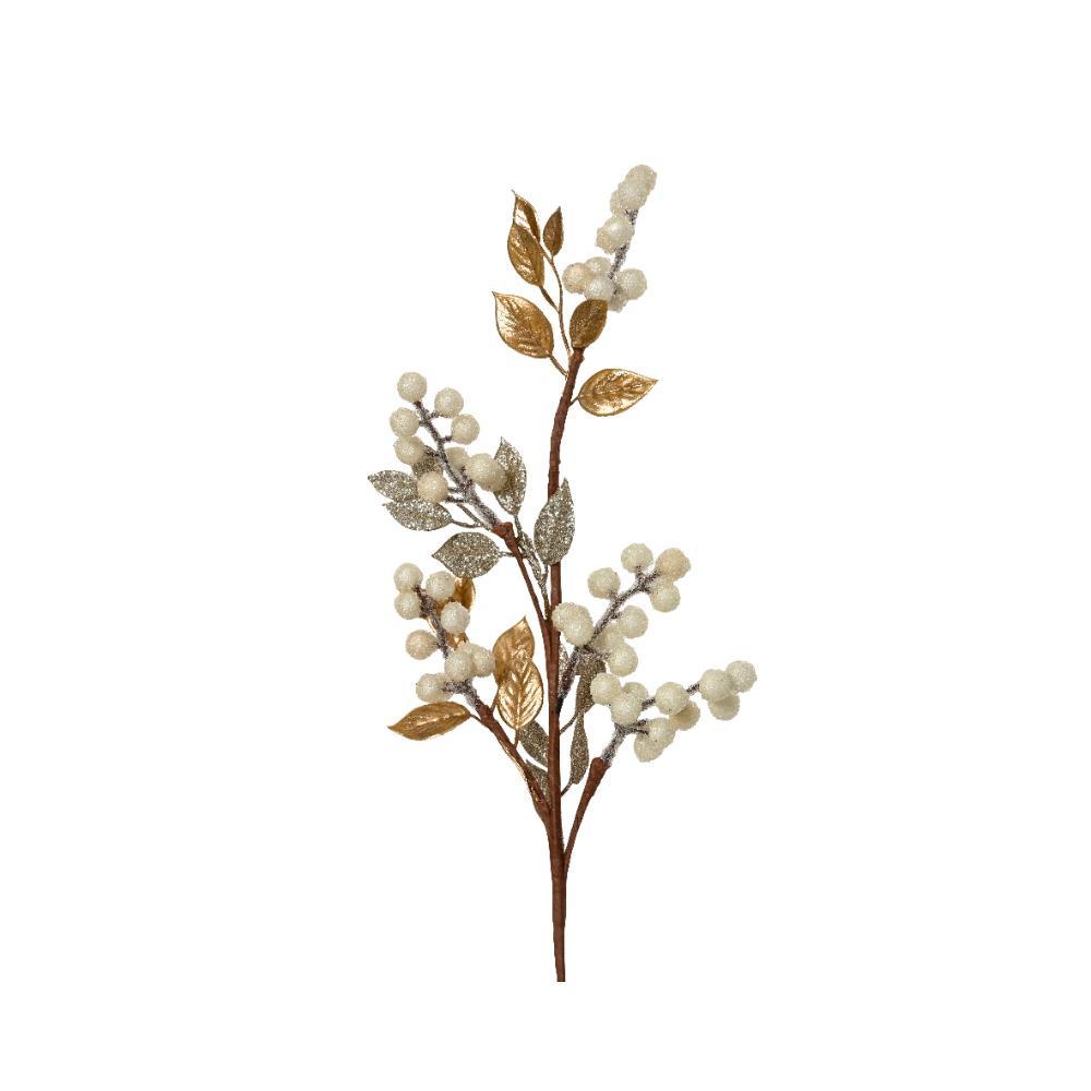 Decoris Spray with Foam Sugar Berries 60cm - Winter White