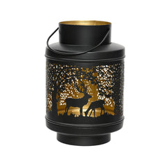 Decoris Iron Lantern 22cm - Black/Gold