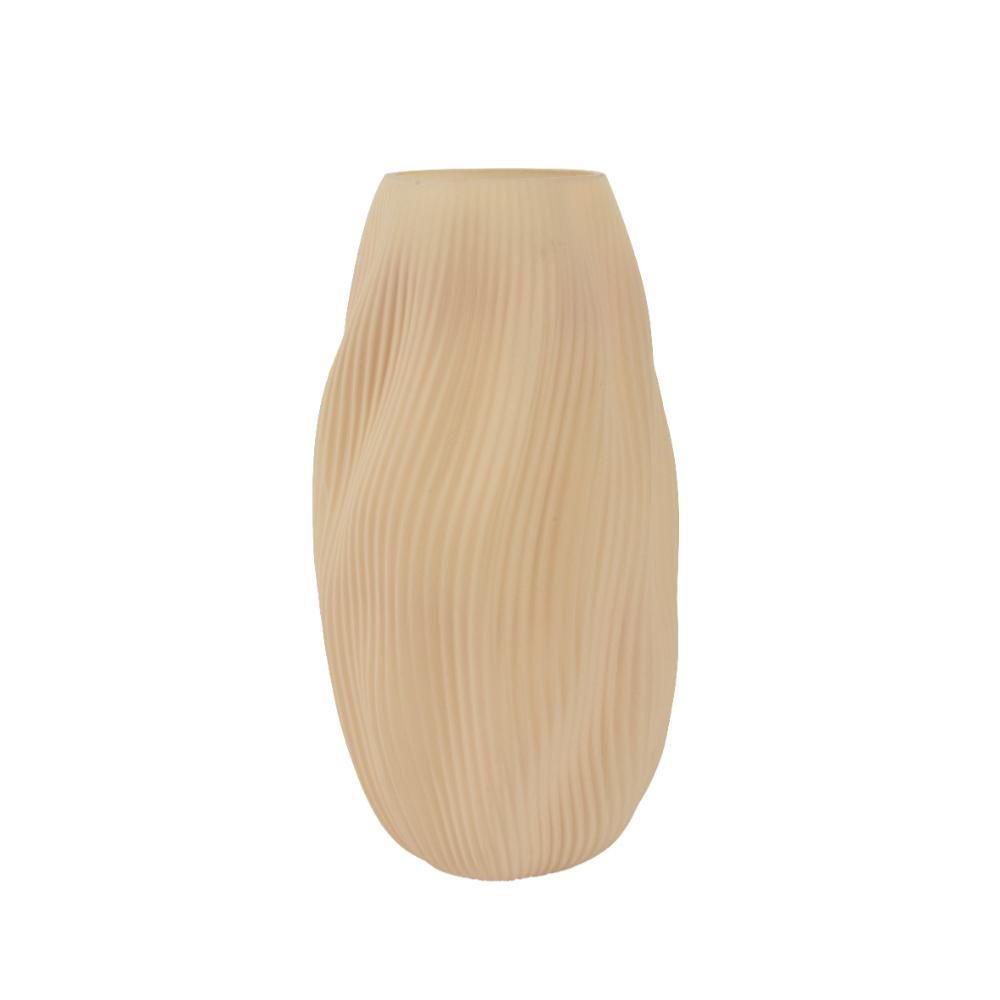 Decoris Glass Vase with Milky Finish 33cm - Beige