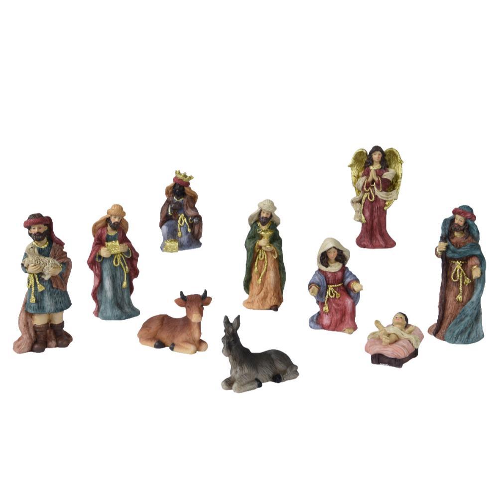 Decoris Polyester Nativity Figures Set of 10pcs 13.5cm