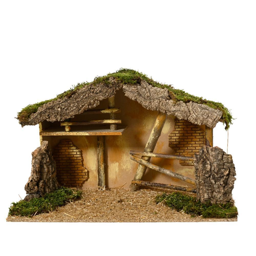 Decoris MDF Nativity House 58 x 28 x 35cm - Natural