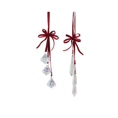 Decoris Plastic Hanger with Velvet Ribbon - Oxblood (2 Assorted)