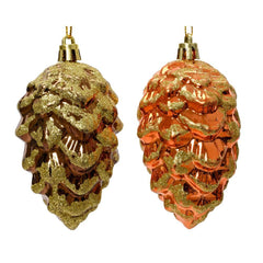 Decoris Shatterproof Pinecone with Glitters 9cm - 2 Assorted