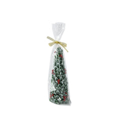 Decoris Paraffin Wax Candle Tree with Berry 21cm - Green