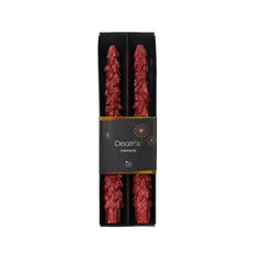Decoris Dinner Wax Candle Tree Set of 2pcs 25cm - Christmas Red