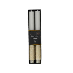 Decoris Dinner Wax Candle with Glitter 26.5cm - Wool White
