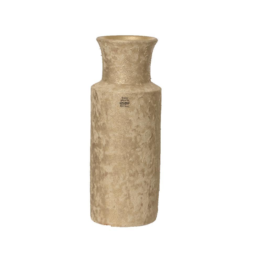 Decoris Terracotta Matt Vase with Gold Glitter Lining 40cm - Sand