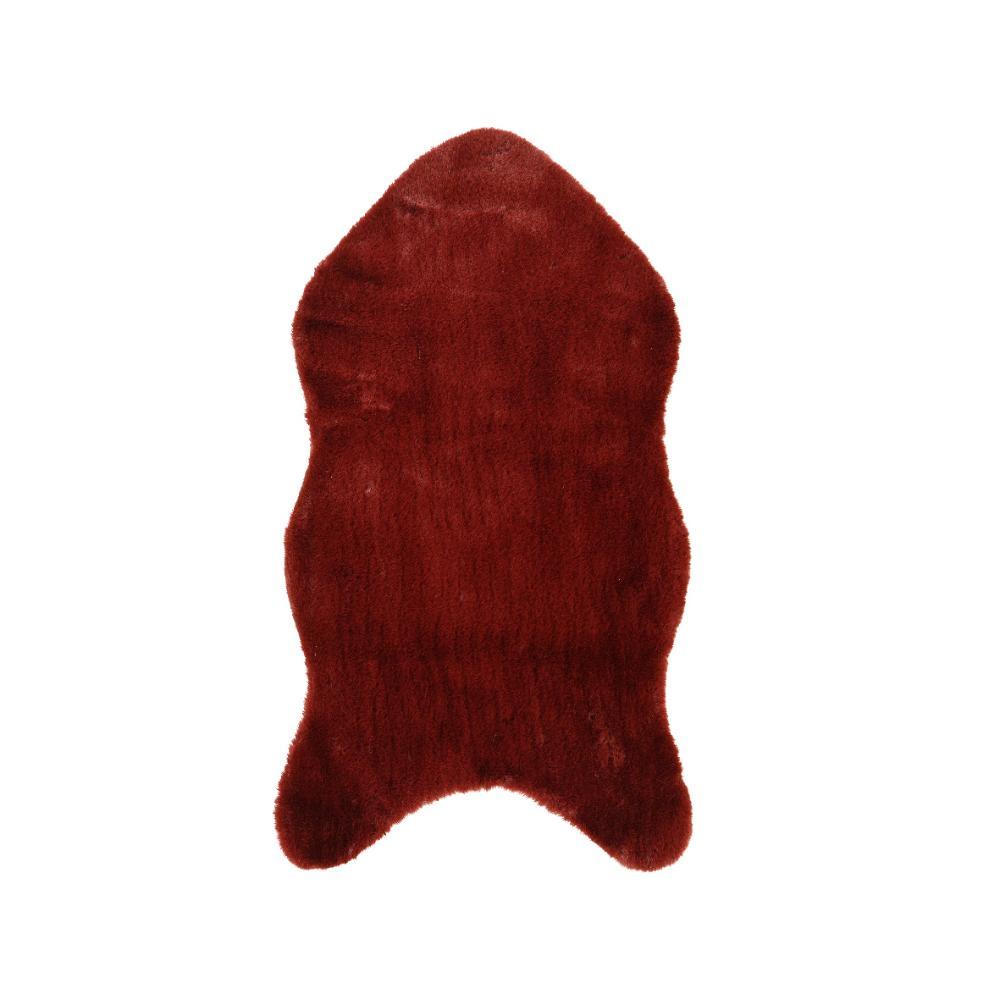 Decoris Faux Rabbit Fur Carpet 90 x 50cm - Maroon