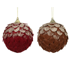 Decoris Foam Pinecone with Glitters 8cm - 2 Assorted