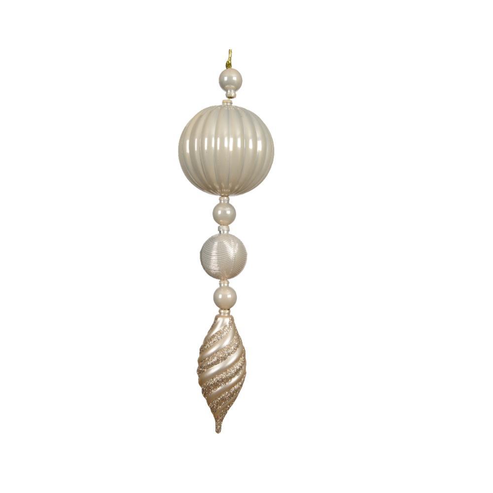 Decoris Shatterproof Hanging Ornament 28cm - Pearl