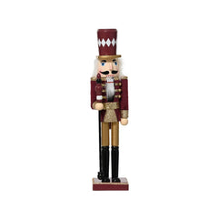 Decoris Pinewood Nutcracker 38cm - Maroon
