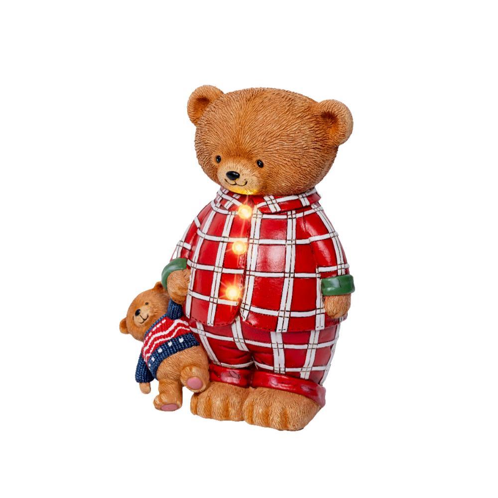 Lumineo BO Led Polyresin Bear 24cm