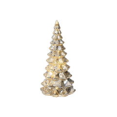 Lumineo BO Micro-Led Glass Tree with Steady Lights 21cm - Silver