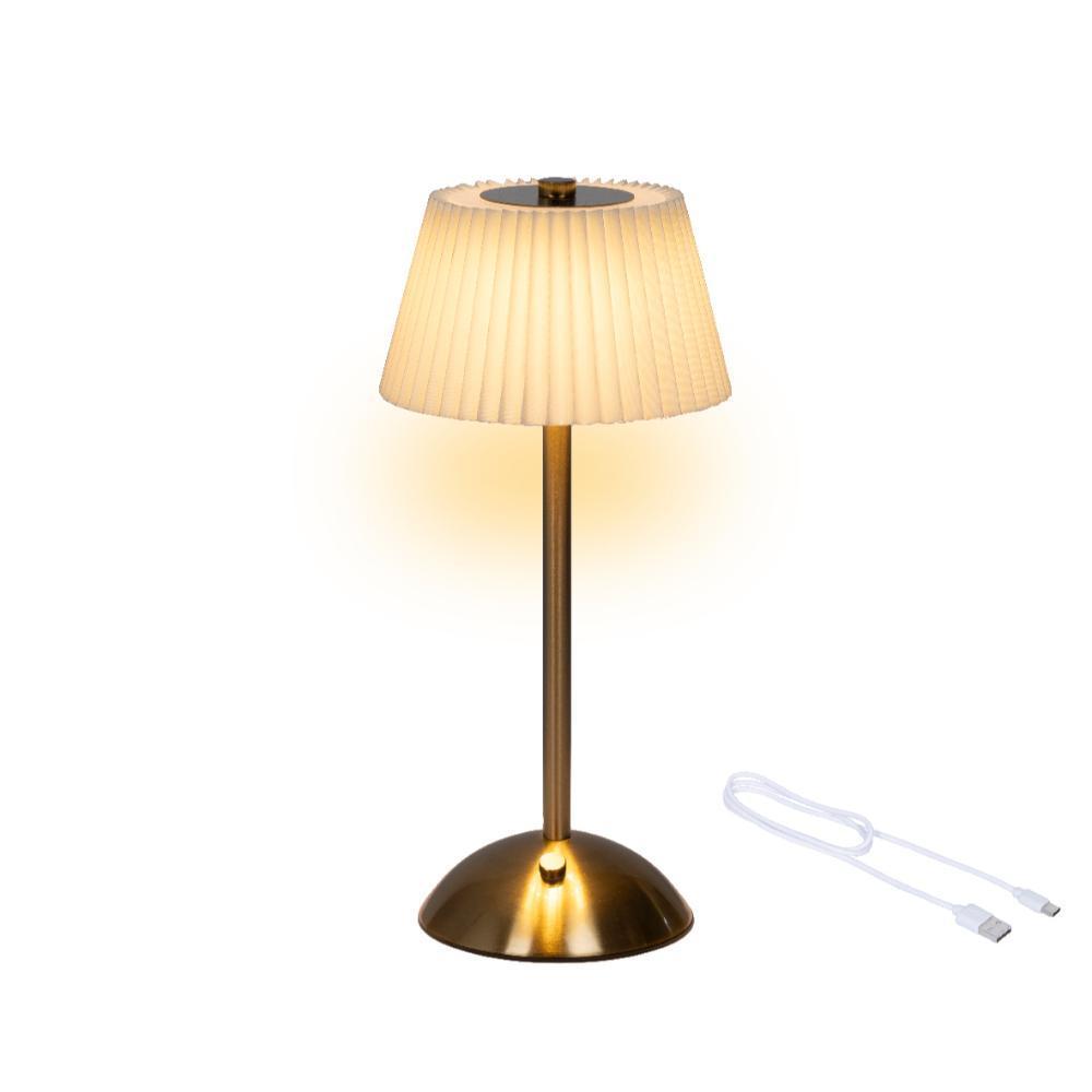 Lumineo Table Lamp with Rechargeable Battery 30.5cm - Cream/ Gold