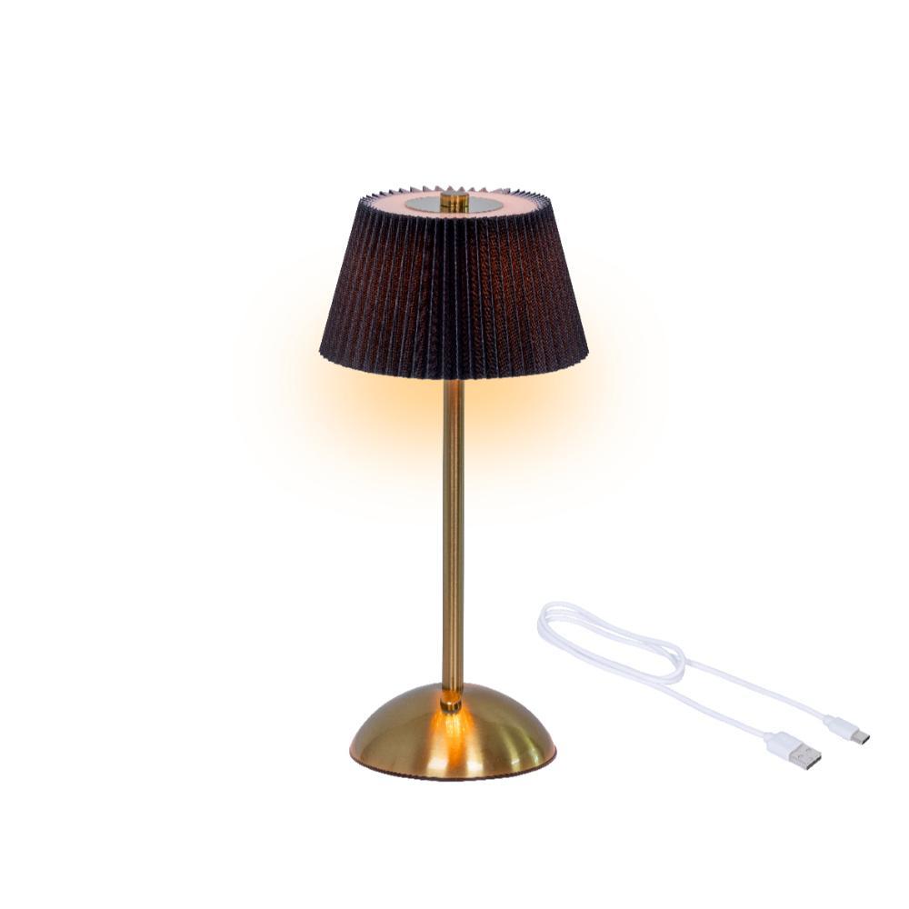 Lumineo Table Lamp with Rechargeable Battery 30.5cm - Black/ Gold