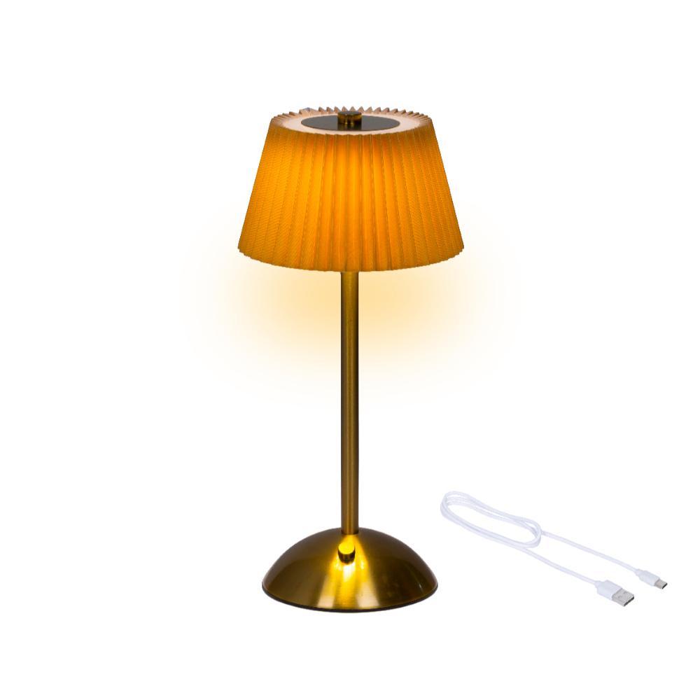 Lumineo Table Lamp with Rechargeable Battery 30.5cm - Orange/ Gold