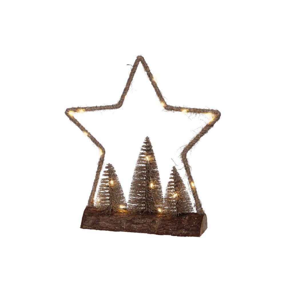 Lumineo BO Micro-Led  Star Light with Log Base - Warm White