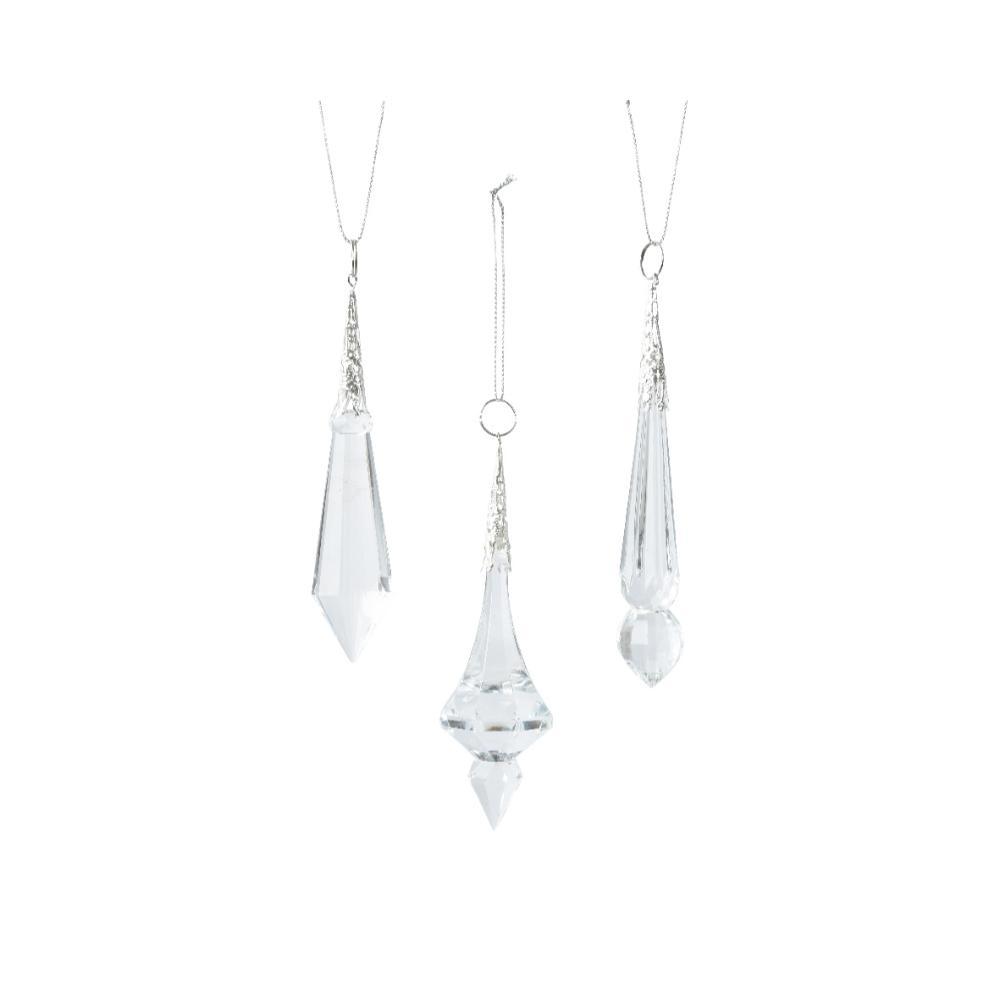 Decoris Glass Hanging Ornament 12.5cm - Iris (3 Assorted)