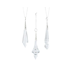 Decoris Glass Hanging Ornament 12.5cm - Iris (3 Assorted)