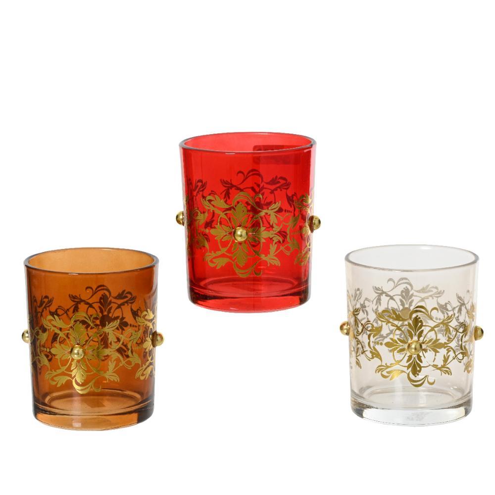 Kitchen Goods Glass Tealight Holder 8.3cm (3 Assorted)