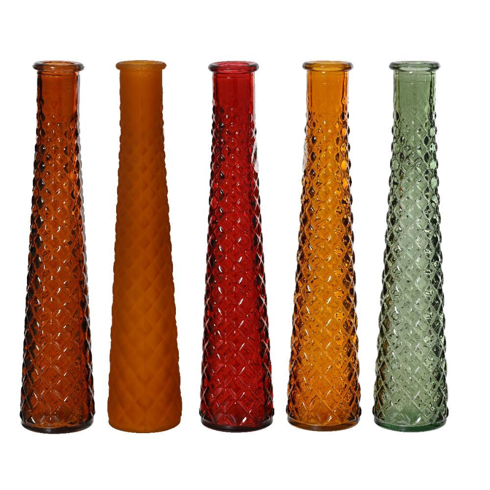 Decoris Recycled Glass Vase 32cm - Shades of Red (5 Assorted)