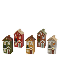 Lumineo BO Terracotta House with Steady Light 17cm - 5 Assorted