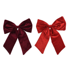 Decoris Polyester Bow 35cm - Red/Maroon (2 Assorted)
