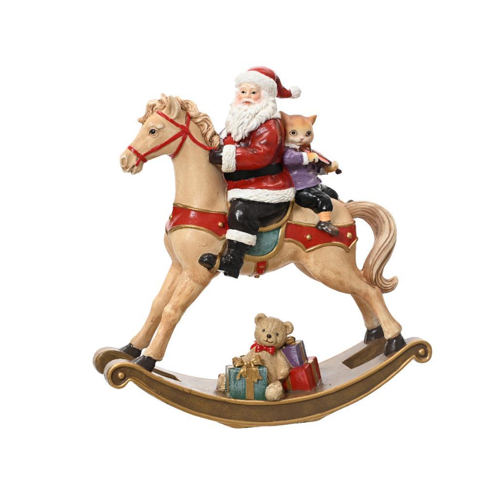 Decoris Polyresin Santa on Rocking Chair 24cm