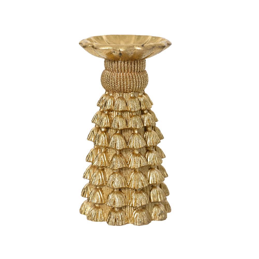Decoris Polyresin Candleholder 9 x 15cm - Gold