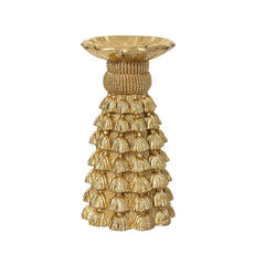 Decoris Polyresin Candleholder 9 x 15cm - Gold