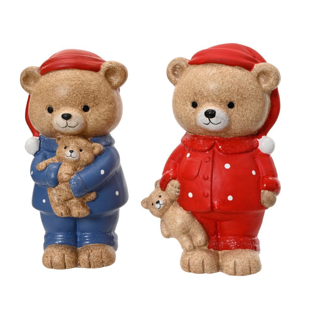 Decoris Terracotta Bear 18cm - 2 Assorted