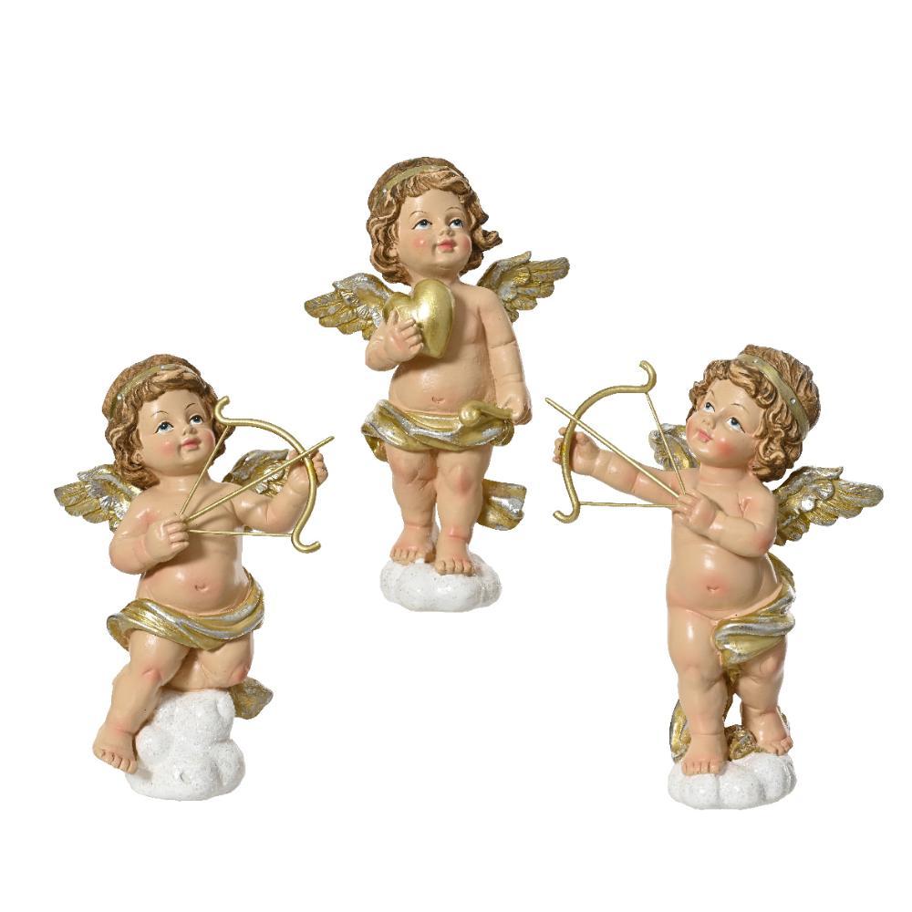 Decoris Polyresin Angel Figure 15cm - Gold (3 Assorted)