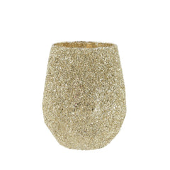 Decoris Glass Vase with Glitters 14.5 x 18.5cm - Gold