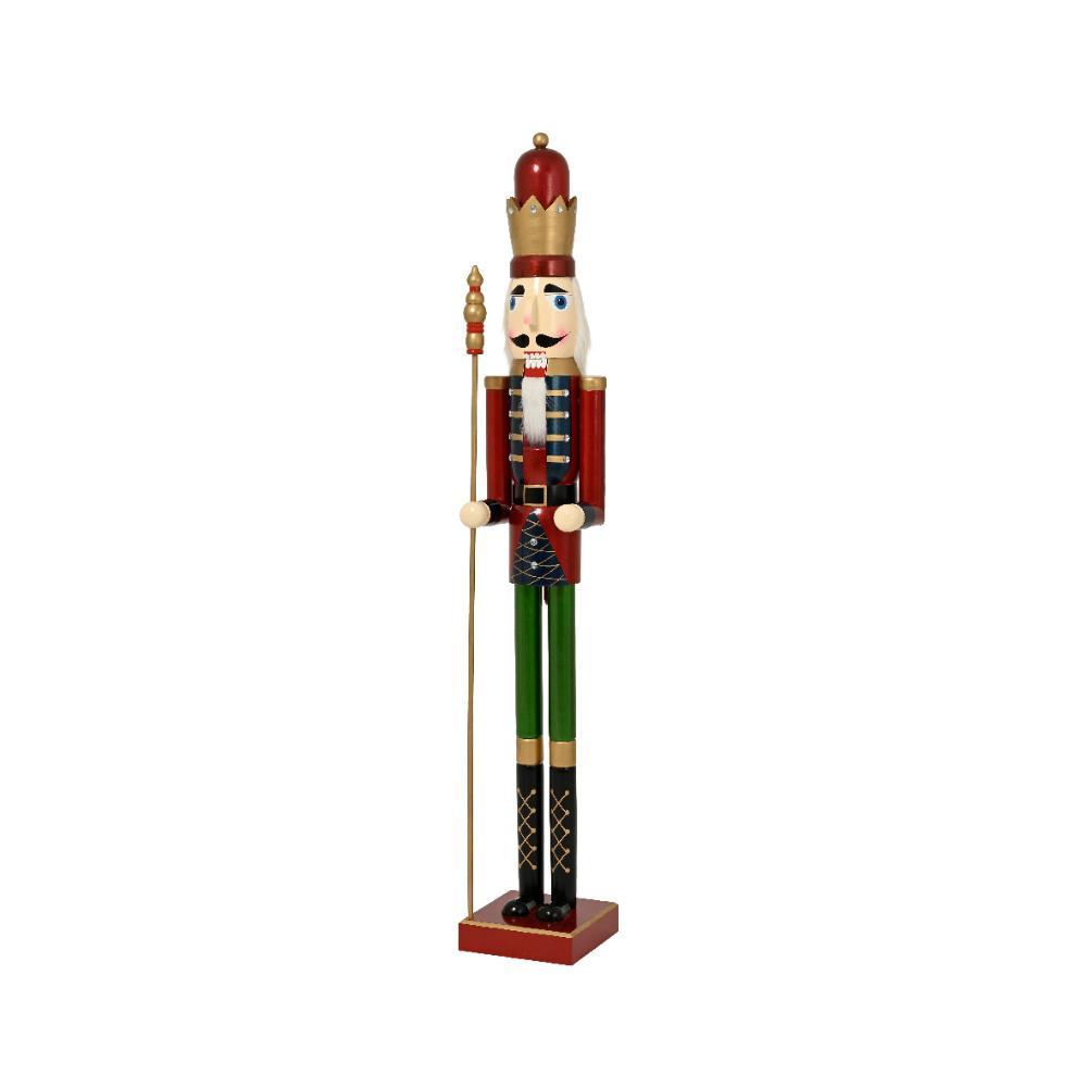 Decoris Firwood Nutcracker with Sceptre 89cm - Red/Green