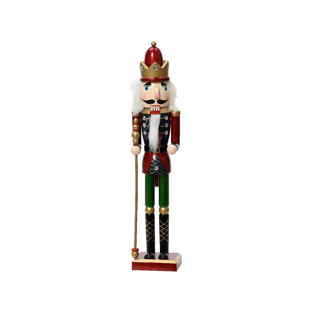 Decoris Firwood Nutcracker with Sceptre 38cm - Red/Green