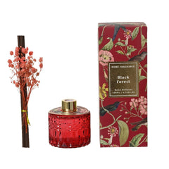 Decoris Glass Diffuser with 8pc Fiber Sticks in Giftbox 8.5cm - Red