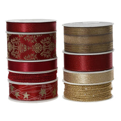 Decoris Polyster Ribbon Palazzo Chic 400cm - Red/Gold (Assorted)