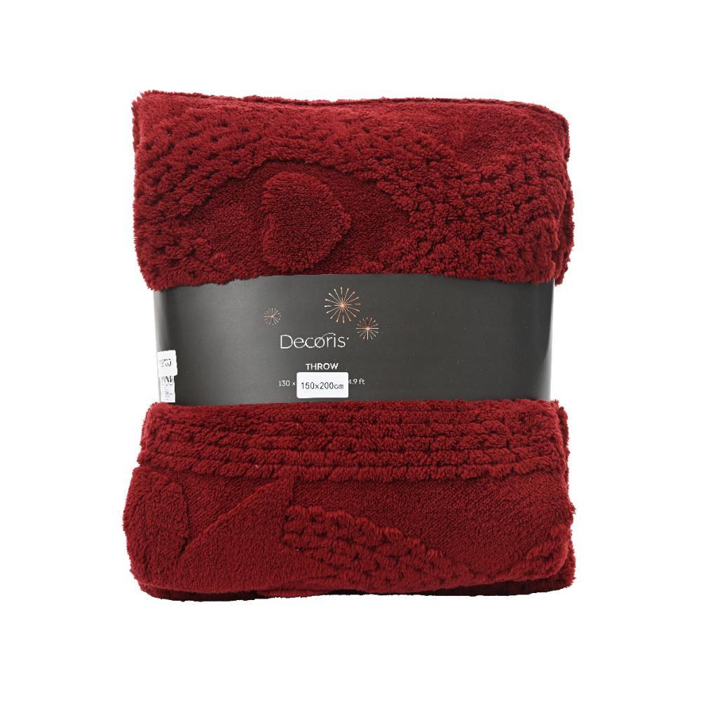 Decoris Polyester Throwover 150 x 200cm - Burgundy