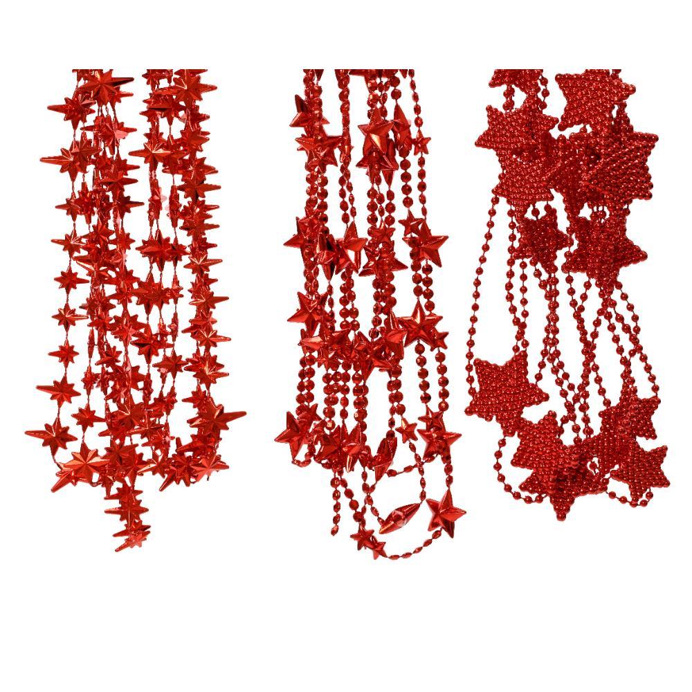 Decoris Beaded Garland  270cm - Red (3 Assorted)